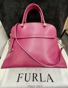 Furla 2WAY Handbag Metropolis G5996 Ruby Pink Leather Crossbody Shoulder Bag - Picture 1 of 19