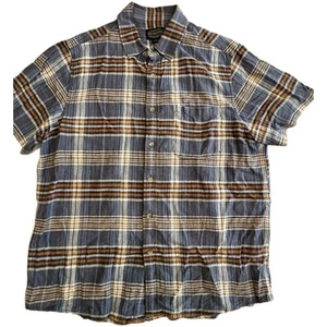 Pendleton Herren Kurzarm blau orange Größe L kariert Button Down Baumwolle - Bild 1 von 6