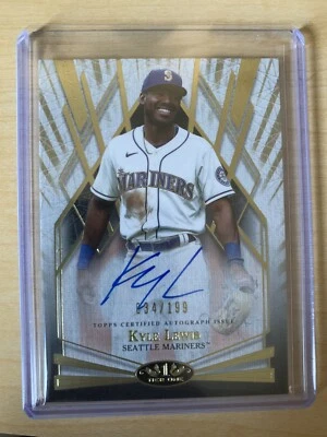 KYLE LEWIS AUTO #BOA-KL Seattle Mariners 2022 Topps Tier One Blue Ink 34/199 - Image 1 of 2