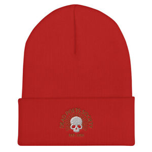 Dead Poets Society Est. 1959 Embroidered Radiant Skull Unisex Cuffed Beanie Cap
