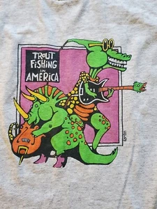 Vintage Trout Fishing In America Music Band T Shirt Tee Hanes 50/50 XL 18-20 - Picture 1 of 7