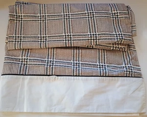 VTG Sheet Wondercale Springmaid Double Flat Brown Geometric - Picture 1 of 4