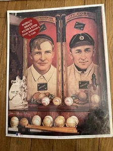 TY COBB & CHRISTY MATHEWSON Collage Poster 1993 Baseball new sealed 11x14 - Picture 1 of 3
