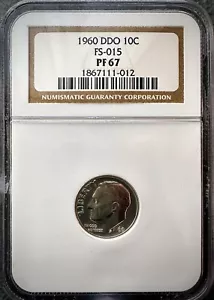 1960 Roosevelt Dime DDO 10c NGC PF67 FS-15 - Picture 1 of 4