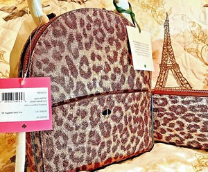 NWT! KATE SPADE AMELIA METALLIC ROSE GOLD MINI CONVERTIBLE BACKPACK & WALLET SET - Picture 1 of 10
