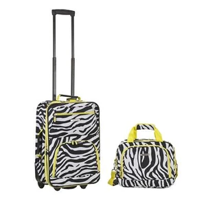 Rockland 2 PC Luggage Set Lime Zebra F102-limezebra - Picture 1 of 1