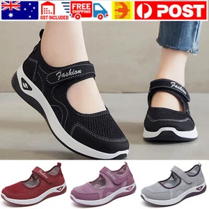 Women's Orthopedic Flat Sneaker Cushion Platform Walking Shoes Slip On Shoes AU - Picture 1 of 16