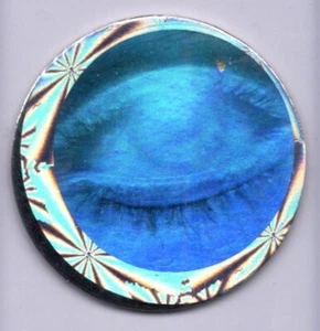 Vintage Closed Eyeball Hologram Foil POG Cardboard 1990s Blank Back - Picture 1 of 1