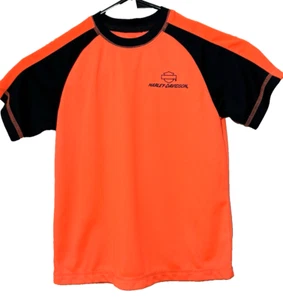 Harley-Davidson Youth Boys Short Sleeve Orange Size 6 - Picture 1 of 3
