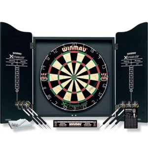 Winmau XTREME Cabinet Dartboard Set Dartscheibe Sisal Steeldart Dartpfeile NEU - Bild 1 von 4