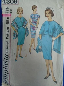 Simplicity Vintage Dress and Jacket Pattern Size 14 34 Inch Timeless Style - Picture 1 of 3