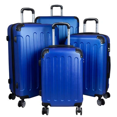 ABS Hartschalen Reise Trolley vier Rollen Koffer M L XL XXL oder Set Gronau Blau - Bild 1 von 4