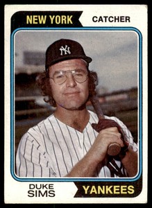 1974 Topps Duke Sims . New York Yankees #398