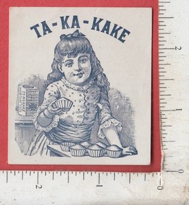 9954 Ta-Ka-Kake cereal griddle cakes trade card Potter & Wrightington Boston MA