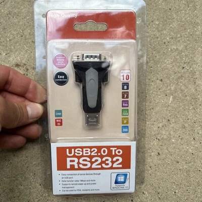 USB 2.0 to Serial RS-232 DB-9 Converter with 3ft USB Cable - Image 1 of 2