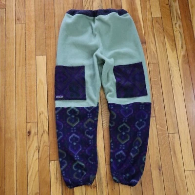 Vtg Patagonia Aztec Wornwear Recrafted Patchwork Synchilla Fleece Pants Mens M/L - Image 1 of 4