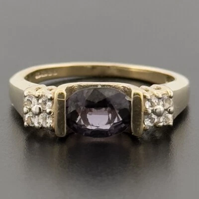 9ct Yellow Gold Iolite Cluster Ring Size N Hallmarked - Image 1 of 4