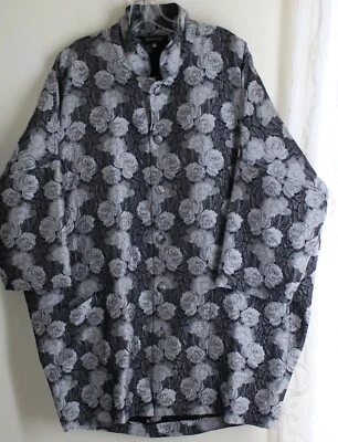 Nuevo con etiquetas Abrigo Chaqueta Kimono Eskandar Evening 0 Gris Plateado Negro Lana Seda Foto 1 de 4