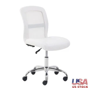Mid-Back Vinyl Mesh Task Chair Adjustable Office Chair W/ Padded Seat & Back New - Picture 1 of 7