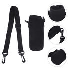Insulated Water Bottle Holder with Shoulder Strap for Travel Outdoor - Black