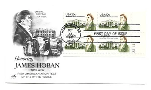 1936  20c James Hoban ArtCraft plate block FDC - Picture 1 of 1