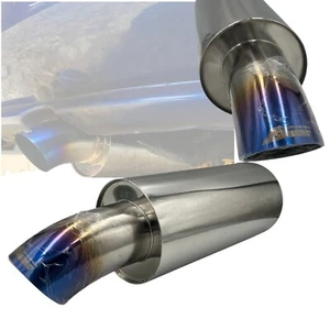 Universal JS Racing JDM Style Dolphin Tip Turndown Drop Muffler Exhaust 3" 2.5" - Picture 1 of 15