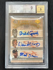 2005 UD Autographs Orlando Cepeda Willie McCovey Monte Irvin #2/20 BGS 9 MINT - Picture 1 of 2