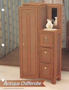 Fashion Doll Plastic Canvas ANTIQUE CHIFFEROBE Pattern Instructions Annie's Club - Picture 1 of 1