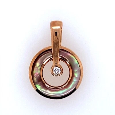Kabana MOP Diamond 14K Rose Gold Round Pendant DG7078892 - Image 1 of 4