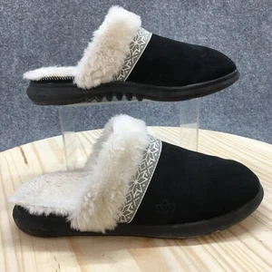 Spenco Slippers Womens 9 Nordic Slide Mule Black Faux Fur Lined Closed Toe Flats - Picture 1 of 19