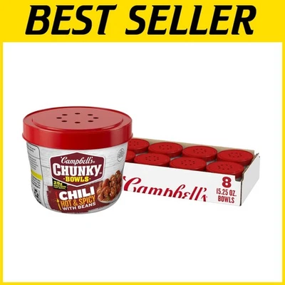 Campbell's Chunky Hot & Spicy Chili 15.25oz Bowl (Pack of 8) - Image 1 of 4