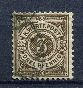 Wurttemberg - Württemberg : Michel # 55 - Scott # 57 from 1890 - used - Picture 1 of 2