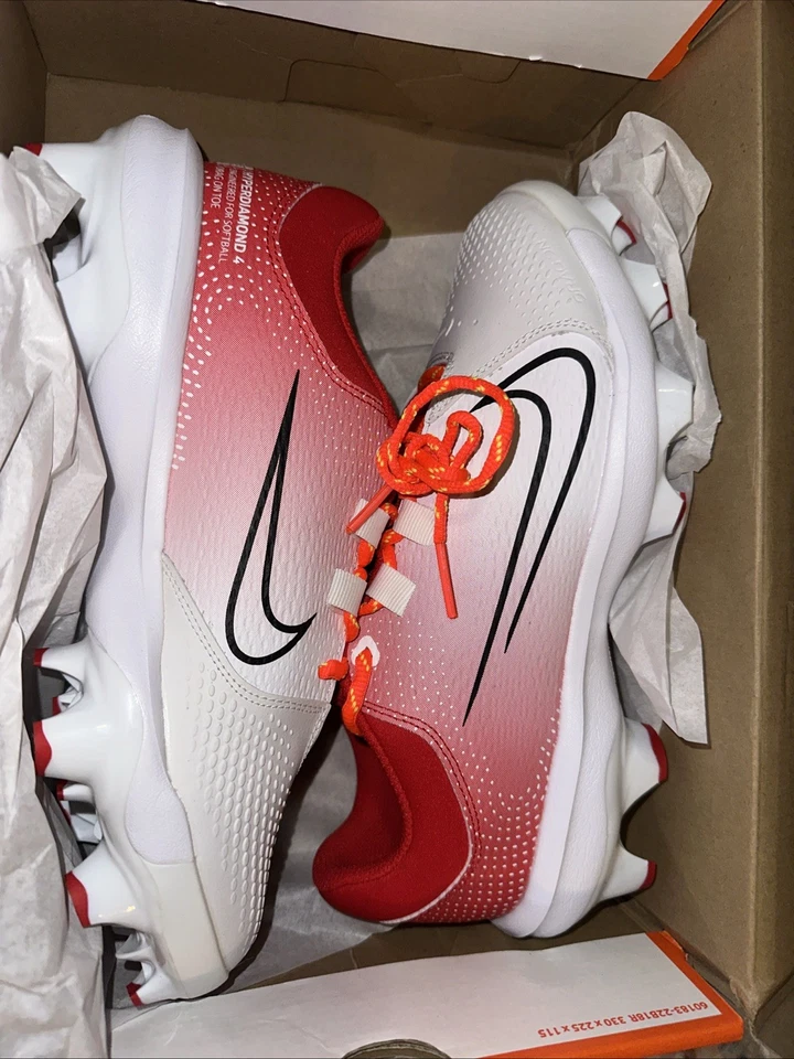 Nike Hyperdiamond 4 Pro MCS Women's Size 6.5 Red/White Softball Cleats