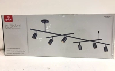 Globe Electric 59829 West 64 in. 6-Light Matte Black Track Lighting (OPEN) - Image 1 of 3