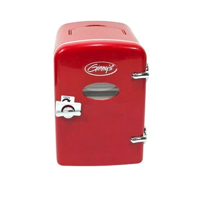 Ginny's Portable Retro Holds 6 cans or 4 liters Mini Fridge EFMIS129-GB-RED - Image 1 of 4