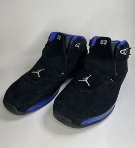 Size 9.5 - Air Jordan 18 Retro 2018 Black Sport Royal - Picture 1 of 10