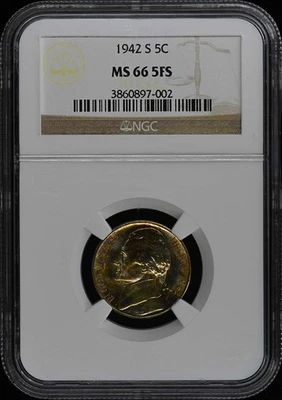 1942-S Jefferson Nickel 5C NGC MS665FS - Image 1 of 4