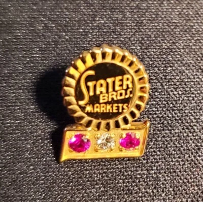 Stater Bros. Markets 10k GOLD Pin With DIAMOND & 2 Rubies - Hat/Lapel Pin - NEW - Image 1 of 4