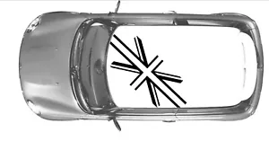MINI INVERTIERTE UNION JACK DACH VINYL AUFKLEBER GRAFIK AUFKLEBER KIT - Bild 1 von 1
