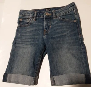 Gap Girls Stretch Bermuda Blue Denim Shorts 6R - Picture 1 of 8