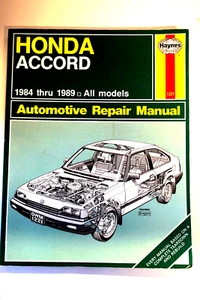 Haynes Automotive Repair Manual Honda Accord 1984 - 1989. Softcover. #1221. - Picture 1 of 2
