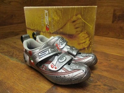 SIDI T3 CARB MAMBA СЕРЕБРЯНЫЙ ДОРОЖНЫЙ ВЕЛОСИПЕД ЖЕНСКИЕ ВЕЛОСИПЕДНЫЕ ТУФЛИ EUR 38 США РАЗМЕР 7 - Изображение 1 из 4