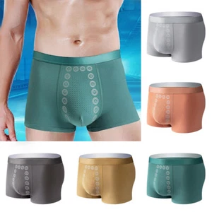 Intimo Da Uomo Slip Solidi Traspiranti Boxer Da Uomo Mutandine Inte & - Foto 1 di 18