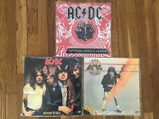 AC/DC lot of 3 metal albums, colored vinyl, Live, official tour pass, free ship