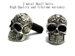 Custom SKULL aztec tribal License number plate bolt tag Harley motorcycle gift - Picture 1 of 5