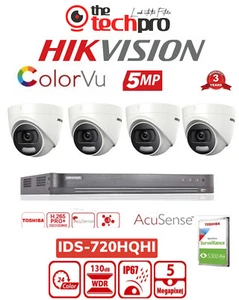SISTEMA DE CCTV HIKVISION 4K 8MP DVR 5MP DS-2CE72HFT-F IP67 COLORVU VISIÓN NOCTURNA REINO UNIDO - Imagen 1 de 5