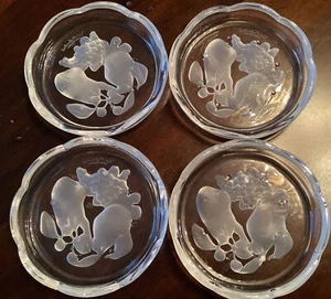val st lambert crystal Set Of Four Coasters Fruit Motif - Foto 1 di 6