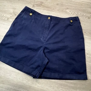 Lauren Ralph Lauren Damen Golfshorts Größe 16 Hohe Taille Knopfleiste Marineblau - Bild 1 von 16