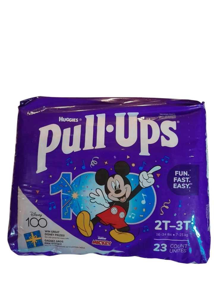 4x Disney Mickey Mouse Boys Huggies Pull UPS 2t-3t 18-34lbs 23ct (92 Total)