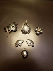 Vintage Siam Niello Mexiko Sterlingsilber Broschen und Anhänger 6 Stück - Bild 1 von 10